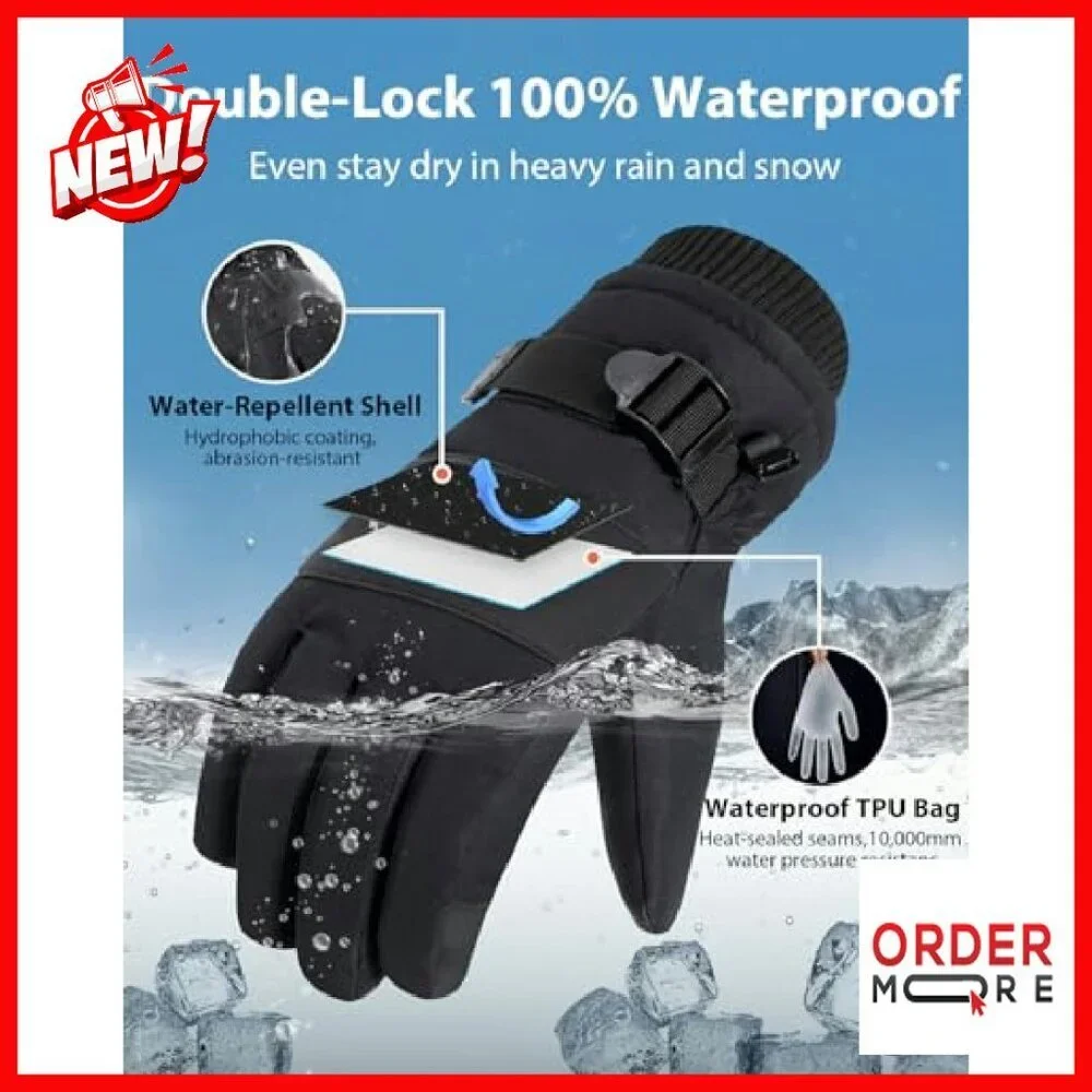 Waterproof Winter Gloves with 3M Thinsulate & Touchscreen Tech